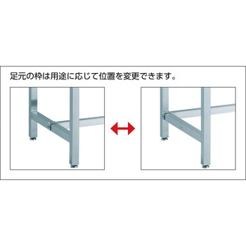 オールステンレス作業台100ΦSUS金具車輪付 TRUSCO