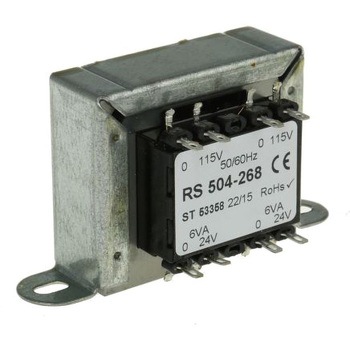 504-268 RS Pro シャーシ取り付けトランス，1次：115V ac， 230V ac，2