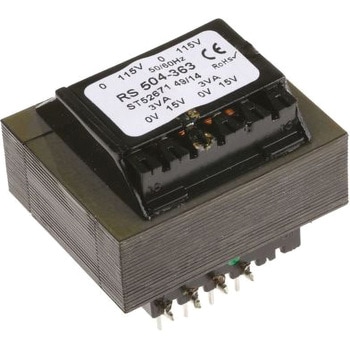 RS Pro 基板実装用トランス，一次側：115 V ac， 230 V ac，二次側：15V ac RS PRO
