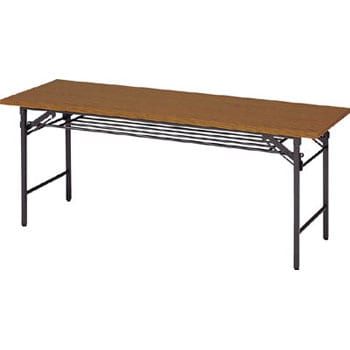 1860 折りたたみ会議用テーブル棚付1800×600×700チ TRUSCO チーク