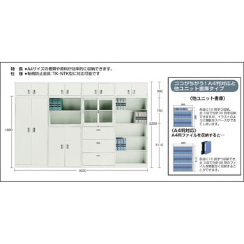 スチール引違書庫1760×400×750 TRUSCO