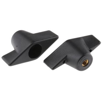ノブ付ねじ RS Pro Tハンドル， M6 x 9 直径:50mm 黒 RS PRO
