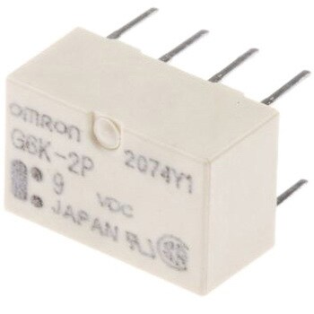 G6K2P9DC Omron 超小型低背リレー， 2c接点， 9V dc， 795 Ω 1個