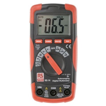 RS Pro デジタルマルチメータ (ハンドヘルドタイプ)，分解能：0.1mV dc RS PRO