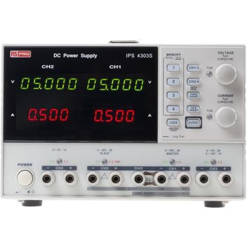 RS Pro ベンチ電源 IPS 4303S， 出力数：4， 0 → 5 V， 2 x 0 → 30 V， 0 → 1 A， 3 x 0 → 3 A RS PRO