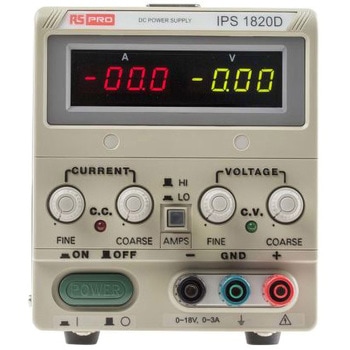 RS Pro ベンチ電源， 出力数：1， 0 → 18V dc， 0 → 20A RS PRO
