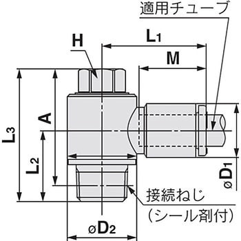 ユニバーサルエルボユニオン KQ2V (シール剤付) ミリサイズ