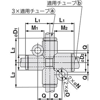 異径クロス KQ2TY ミリサイズ SMC