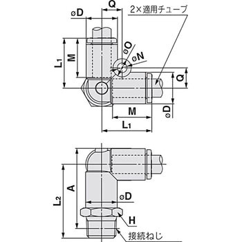 デルタユニオン KQ2D (シール剤なし) ミリサイズ SMC