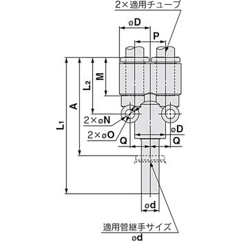 ブランチユニオンワイ KQ2U インチサイズ SMC