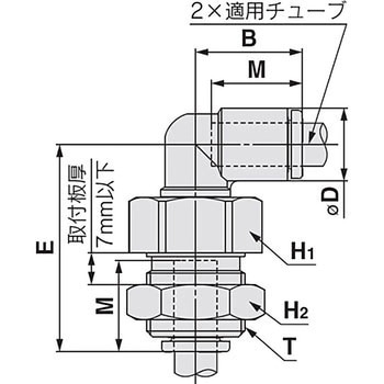 隔壁エルボ KQ2LE インチサイズ SMC