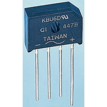 ON Semiconductor 整流用 ブリッジダイオード 単相 6A， 200V， 4-Pin GBU ON SEMICONDUCTOR