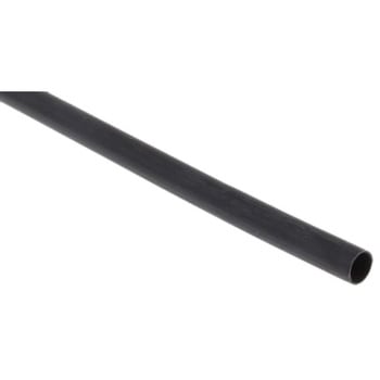 RS Pro 熱収縮チューブ， 収縮前 4.8mm， 収縮後 2.4mm， スリーブ長さ 1.2m ポリオレフィン， 黒 RS PRO