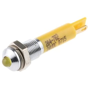 RS Pro LED表示灯， 黄 6mm， 24 V dc RS PRO