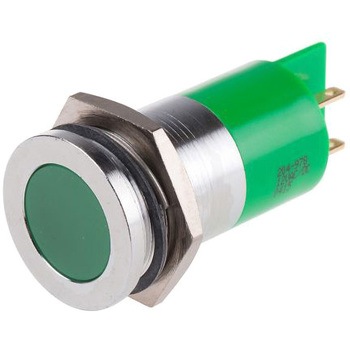 RS Pro LED表示灯， 緑 22mm， 12 V ac/dc RS PRO