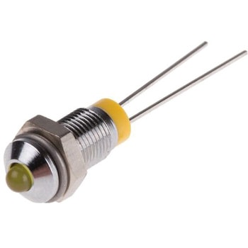 RS Pro LED表示灯， 黄 6mm， 2 V dc RS PRO