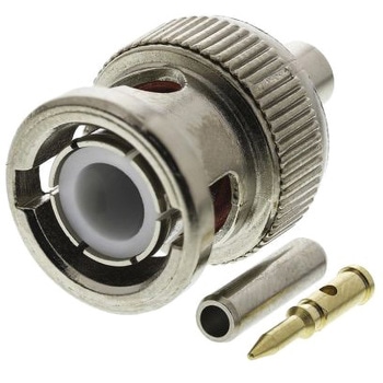 BNCコネクタ RS Pro プラグ ストレート 圧着タイプ ケーブルマウント ニッケル RS PRO