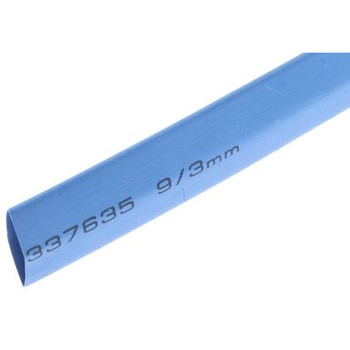 RS Pro 熱収縮チューブ， 収縮前 9mm， 収縮後 3mm， スリーブ長さ 5m ポリオレフィン， 青 RS PRO