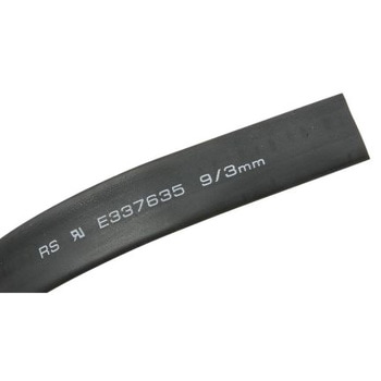 RS Pro 熱収縮チューブ， 収縮前 9mm， 収縮後 3mm， スリーブ長さ 5m ポリオレフィン， 黒 RS PRO