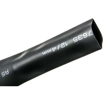 RS Pro 熱収縮チューブ， 収縮前 12mm， 収縮後 4mm， スリーブ長さ 4m ポリオレフィン， 黒 RS PRO
