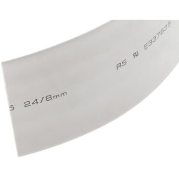 RS Pro 熱収縮チューブ， 収縮前 24mm， 収縮後 8mm， スリーブ長さ 3m ポリオレフィン， 白 RS PRO