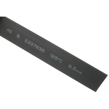 RS Pro 熱収縮チューブ， 収縮前 9.5mm， 収縮後 4.8mm， スリーブ長さ 6m ポリオレフィン， 黒 - RS PRO