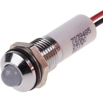 RS Pro LED表示灯 Q8P3CXXW24E， 白 8mm， 24 V dc RS PRO