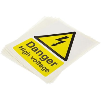 776-0986 RS Pro 危険警告ラベル Danger High Voltage 英語 粘着シール
