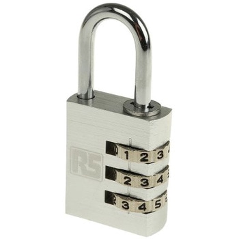 RS Pro 組み合わせ南京錠 パドロック アルミ グレイ RS PRO