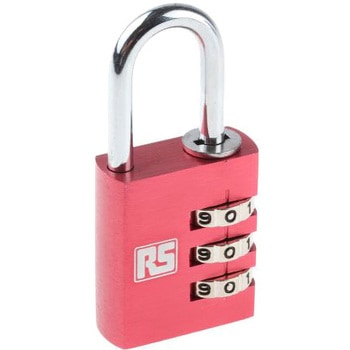 RS Pro 組み合わせ南京錠 パドロック アルミ 赤 RS PRO