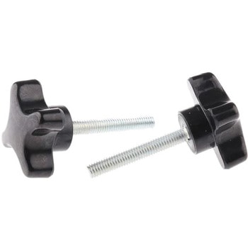 686-626 ノブ付ねじ RS Pro 4-Arm， M6 x 40 直径:38mm 黒 1袋(10個