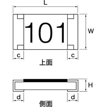 RMC1/16-1R2FTP 釜屋電機 厚膜チップ抵抗器， 1608サイズ， 0.1W， 1.2 
