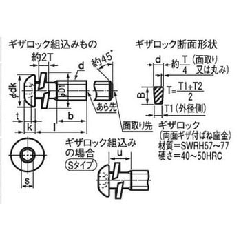 WAボタンGSタイプ (SCM435/黒染め)(パック品) 日産ネジ