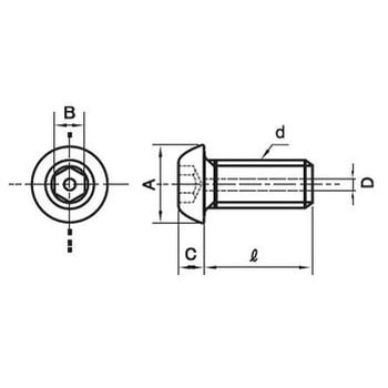 エアー抜きボタンキャップスクリュー 全ねじ (ステンレス) 大阪魂