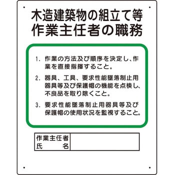 作業主任者職務表示板 ユニット