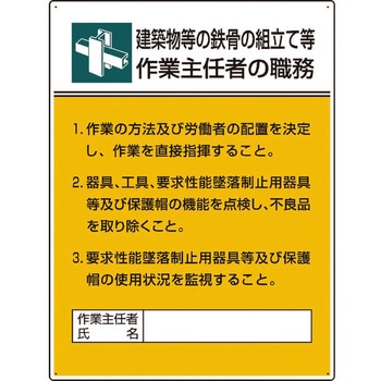 作業主任者職務板 ユニット