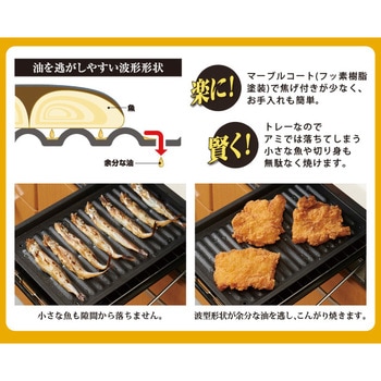 1007123 グリル専用焼き魚トレーワイド アイメディア 寸法20×28×1.55cm