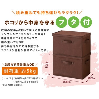1007675 フタ付整理箱2個set 1セット(2個) アイメディア 【通販