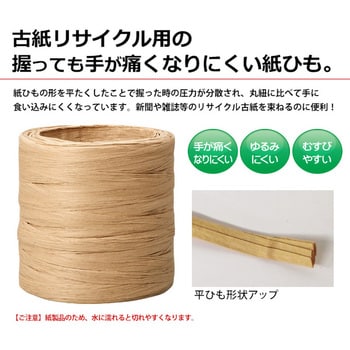 1070086 手が痛くなりにくい平らな紙ひも アイメディア 茶色