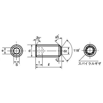 六角穴付止めねじ ギザスクリュー (SCM435/3価ホワイト)(パック品) 大阪魂