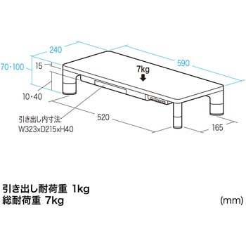USBハブ・引出し付机上ラック サンワサプライ