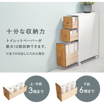 4色から選べる スリム トイレラック トイレ収納 キャスター 隙間収納 キャスター付き 萩原