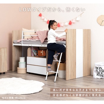 システムベッド [ ロフトベッド & デスク & ラック 3点セット ] 萩原