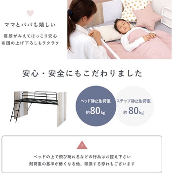 システムベッド [ ロフトベッド & デスク & ラック 3点セット ] 萩原