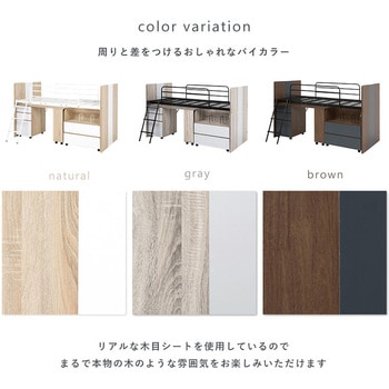 システムベッド [ ロフトベッド & デスク & ラック 3点セット ] 萩原