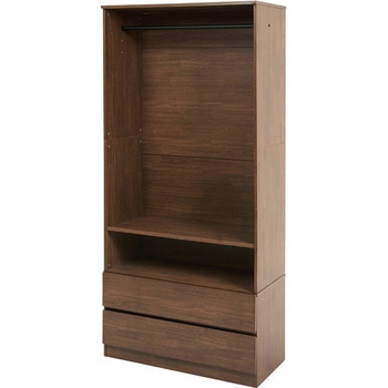 ワードローブ 引き出し付き 幅89cm ハンガーラック クローゼット コートハンガー 萩原