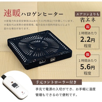 ダイニングこたつ こたつテーブル 長方形 幅105cm 萩原
