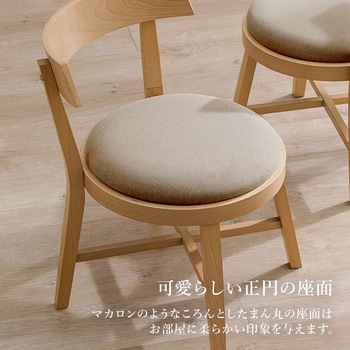 ダイニングチェア 2脚セット 円形座面 ローバック 【机に引っ掛けれる椅子】 萩原