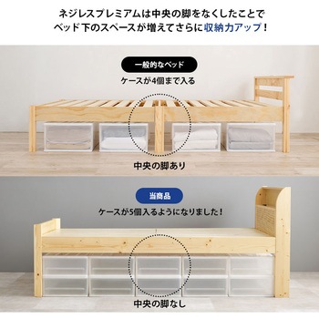 <約3分で組立完了>工具不要&ネジ無し頑丈ベッド ミドル脚 高さ調節可能 耐荷重400kg 頑丈 コンセント付き 宮棚付き 萩原