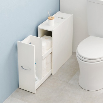 コストコ対応 高さ50cmブラシ対応 スリムトイレラック 幅19cm 大容量 萩原